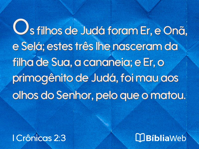 I Crônicas 2:3 em imagem para compartilhar