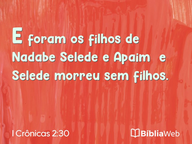 I Crônicas 2:30 em imagem para compartilhar