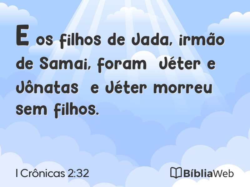 I Crônicas 2:32 em imagem para compartilhar