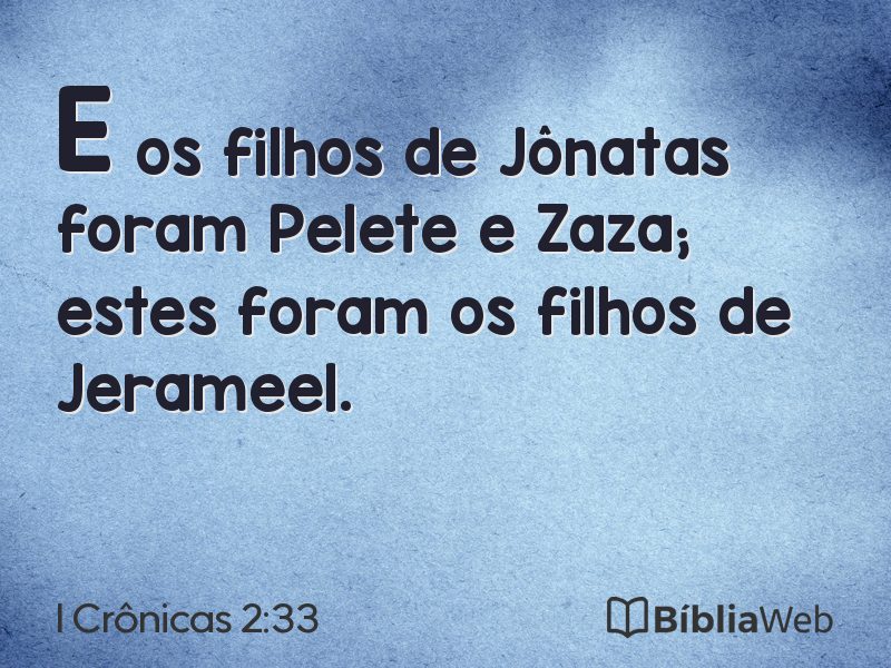 I Crônicas 2:33 em imagem para compartilhar