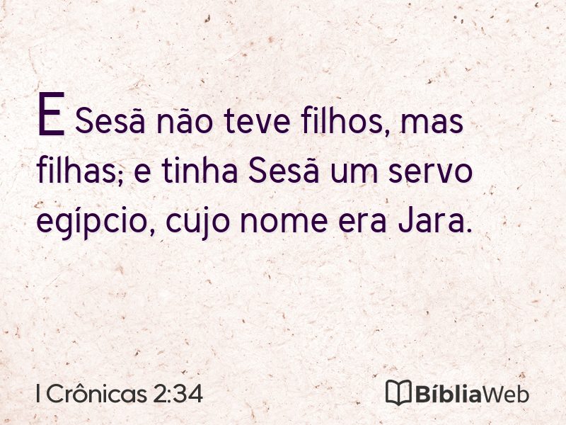 I Crônicas 2:34 em imagem para compartilhar