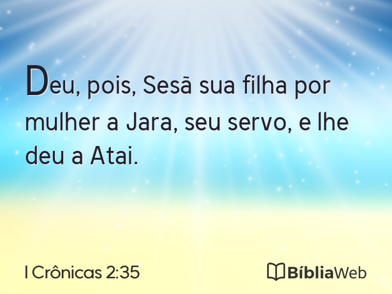 I Crônicas 2:35 em imagem para compartilhar
