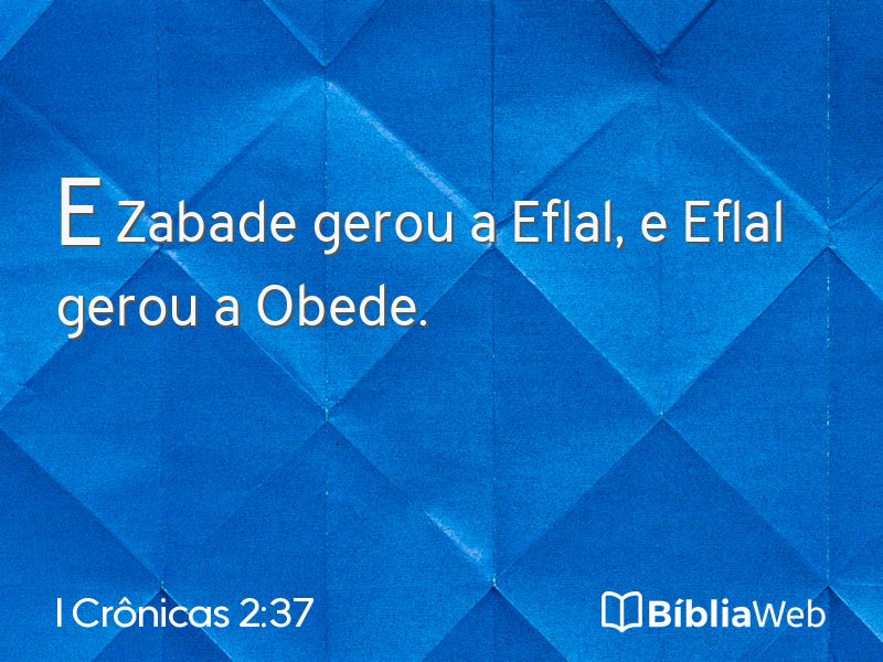 I Crônicas 2:37 em imagem para compartilhar