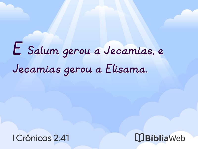 I Crônicas 2:41 em imagem para compartilhar