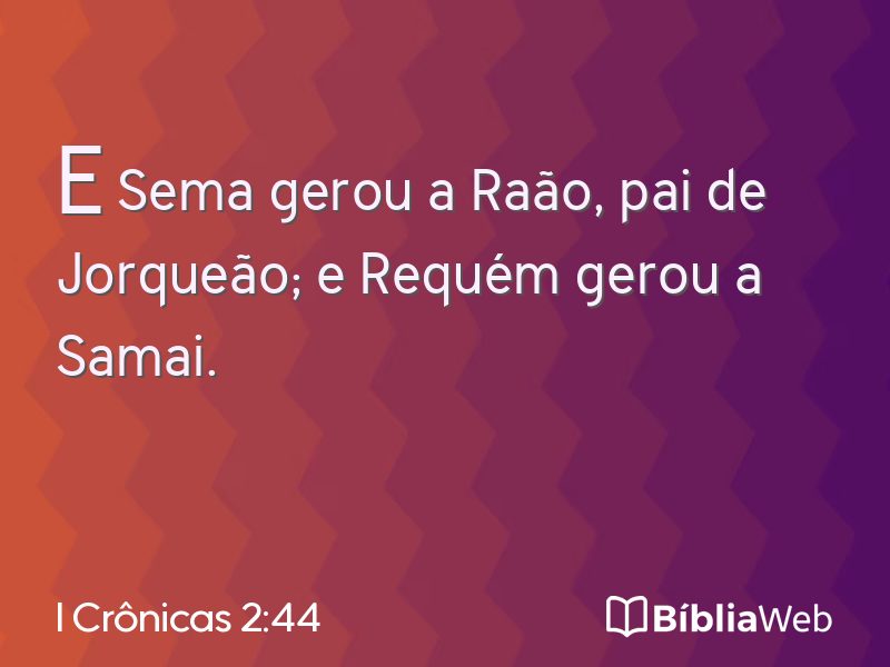 I Crônicas 2:44 em imagem para compartilhar