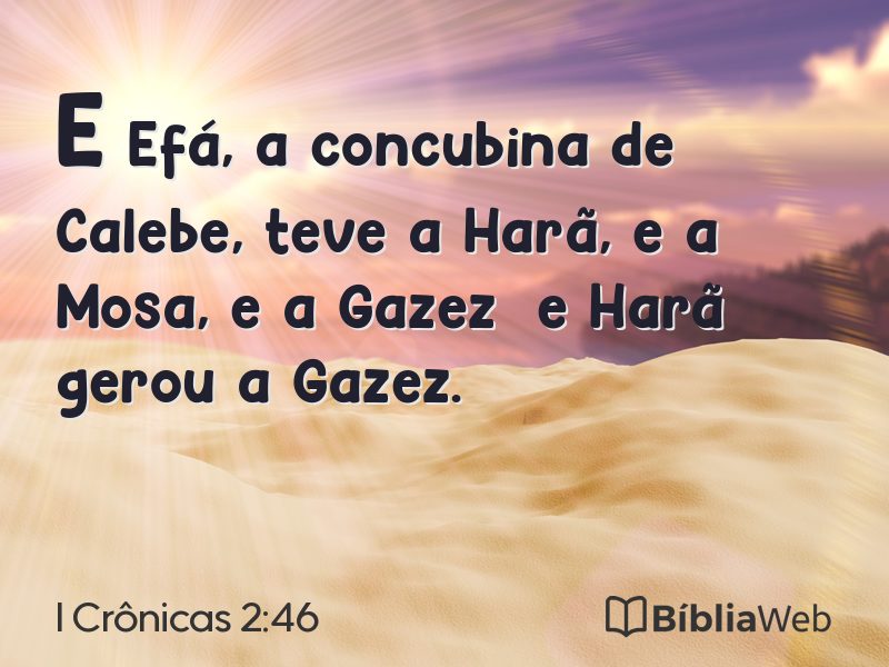 I Crônicas 2:46 em imagem para compartilhar