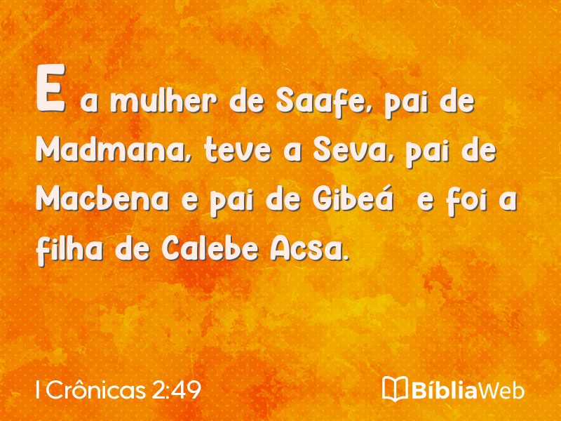 I Crônicas 2:49 em imagem para compartilhar