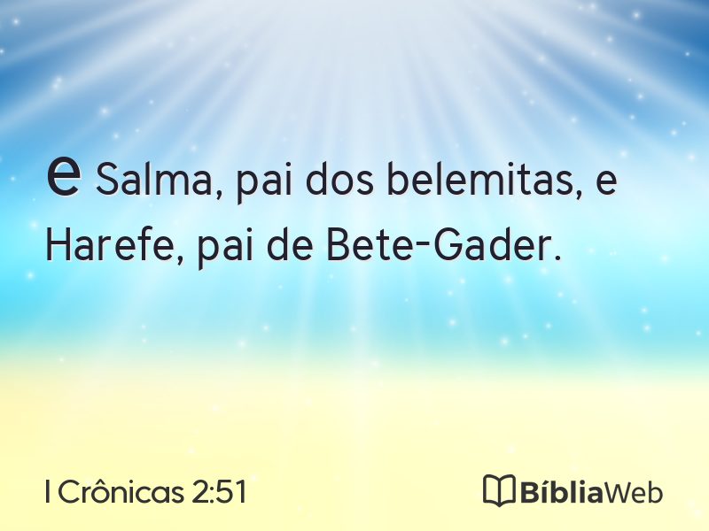 I Crônicas 2:51 em imagem para compartilhar