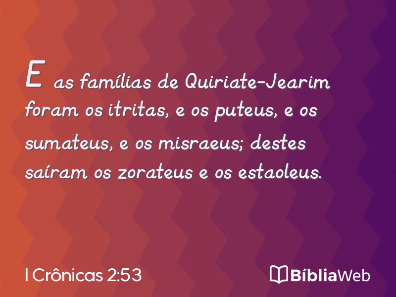 I Crônicas 2:53 em imagem para compartilhar