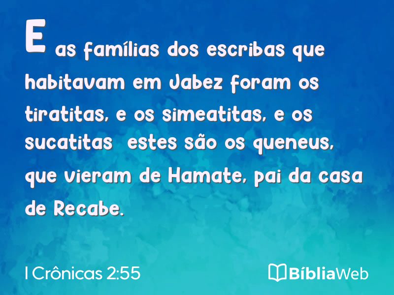 I Crônicas 2:55 em imagem para compartilhar