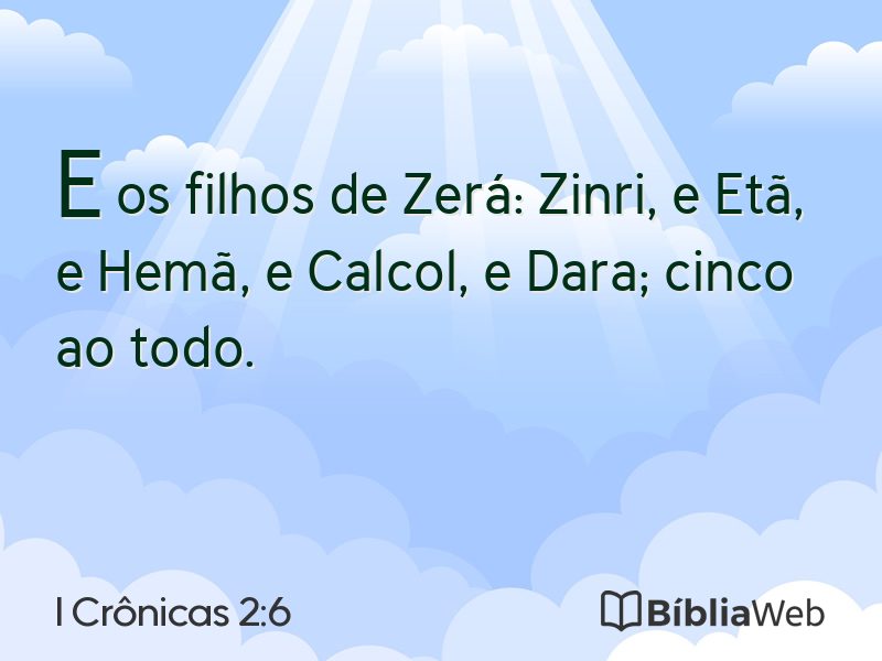 I Crônicas 2:6 em imagem para compartilhar