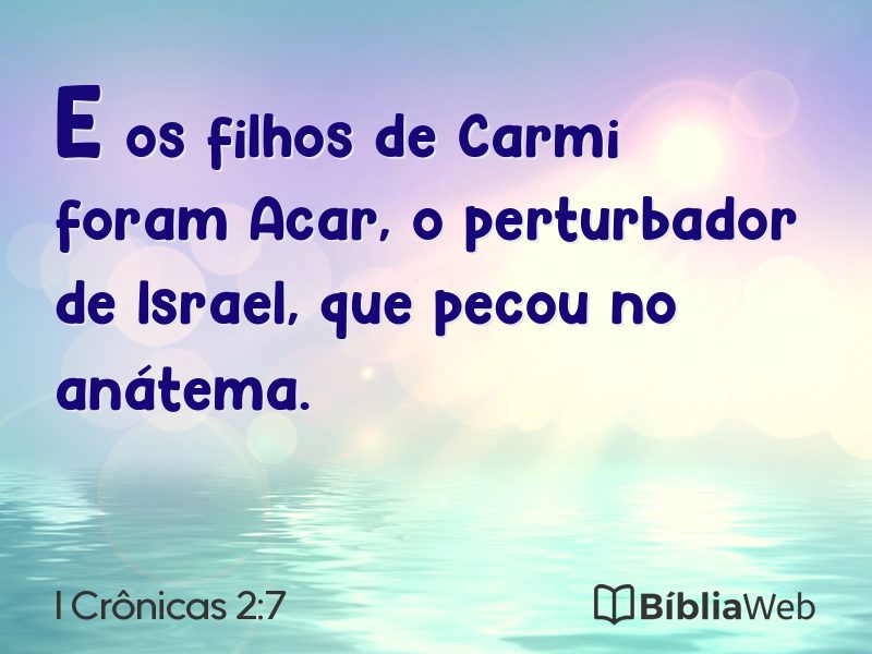 I Crônicas 2:7 em imagem para compartilhar