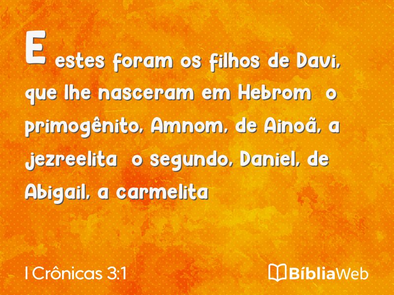 I Crônicas 3:1 em imagem para compartilhar