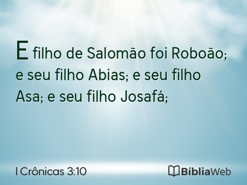 I Crônicas 3:10 em imagem para compartilhar