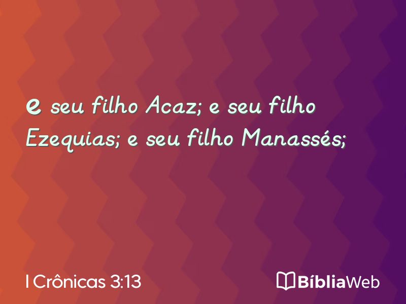 I Crônicas 3:13 em imagem para compartilhar