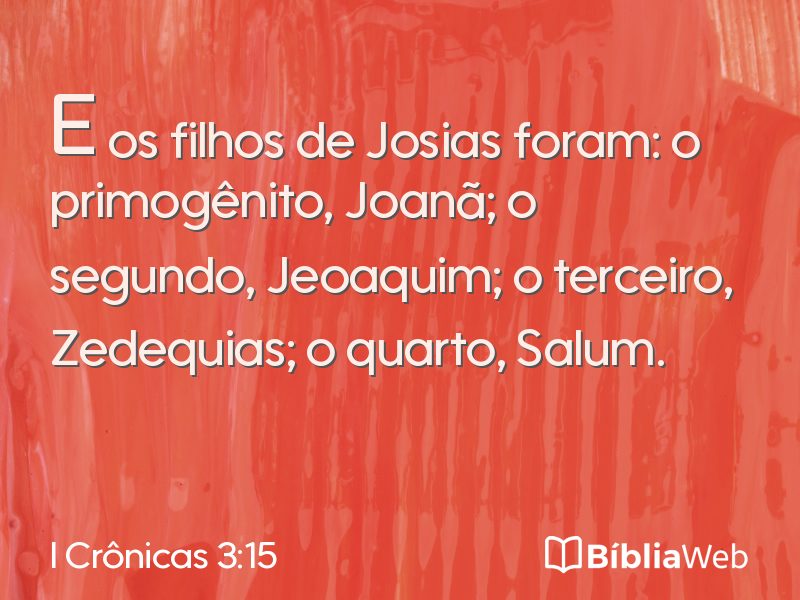 I Crônicas 3:15 em imagem para compartilhar