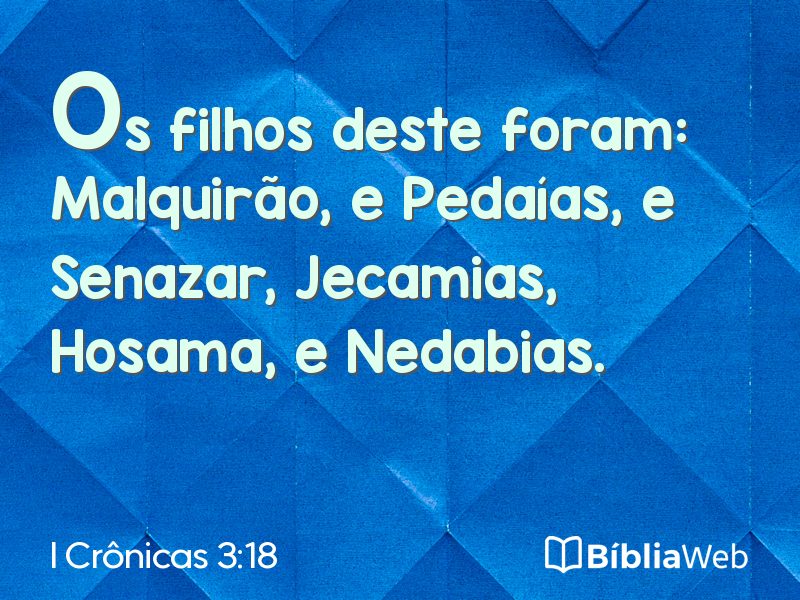I Crônicas 3:18 em imagem para compartilhar