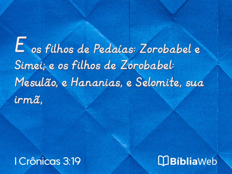 I Crônicas 3:19 em imagem para compartilhar