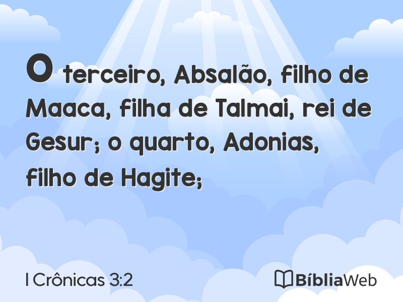 I Crônicas 3:2 em imagem para compartilhar