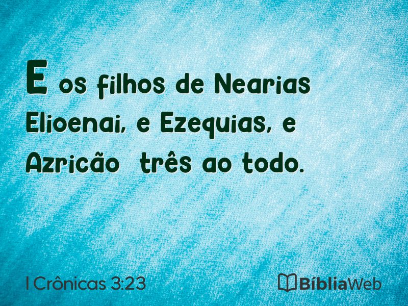 I Crônicas 3:23 em imagem para compartilhar