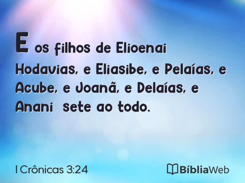 I Crônicas 3:24 em imagem para compartilhar