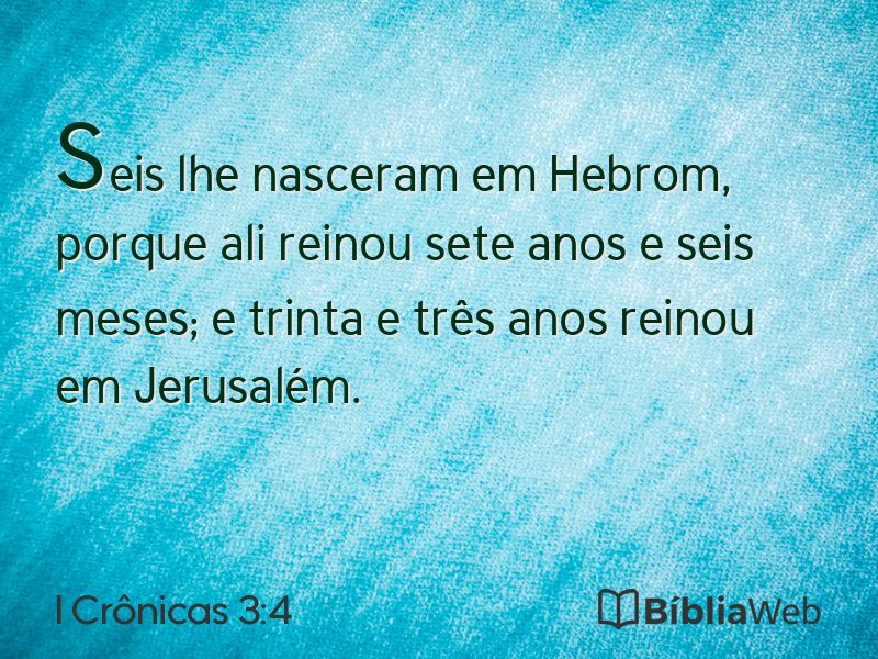 I Crônicas 3:4 em imagem para compartilhar