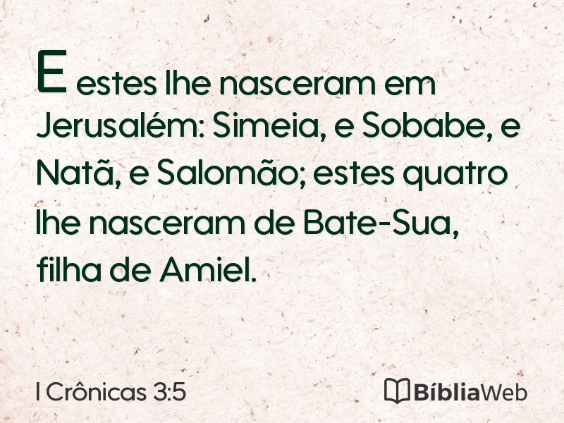 I Crônicas 3:5 em imagem para compartilhar