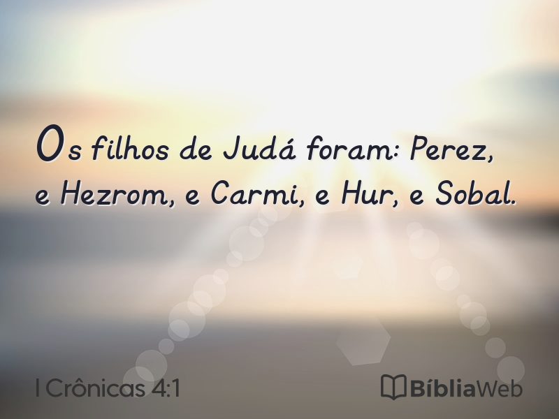 I Crônicas 4:1 em imagem para compartilhar