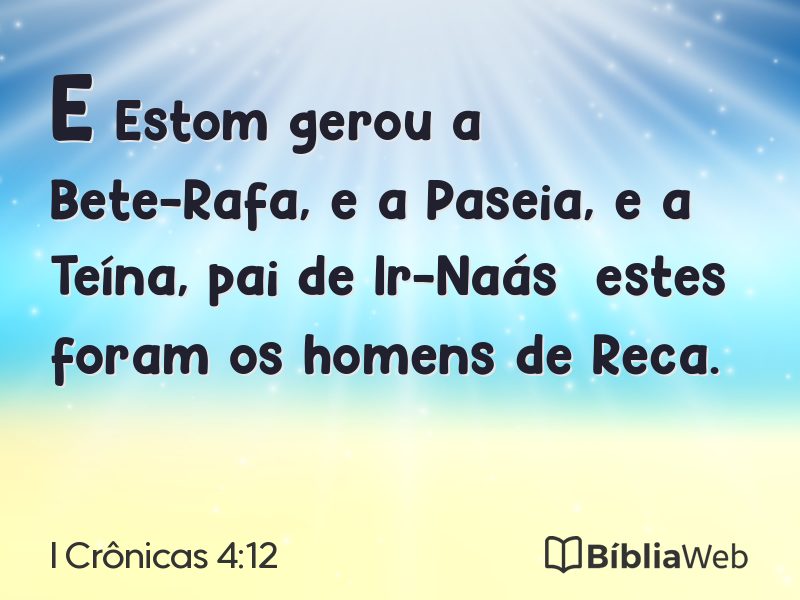 I Crônicas 4:12 em imagem para compartilhar