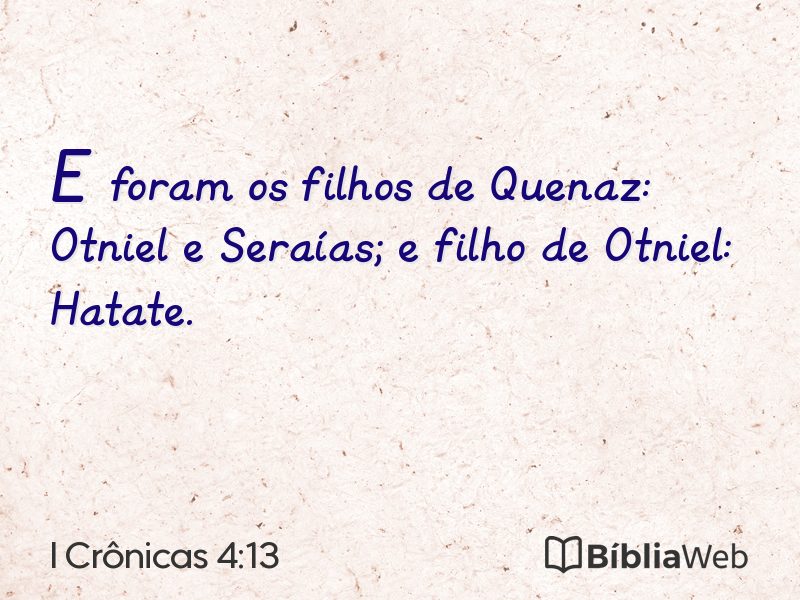 I Crônicas 4:13 em imagem para compartilhar