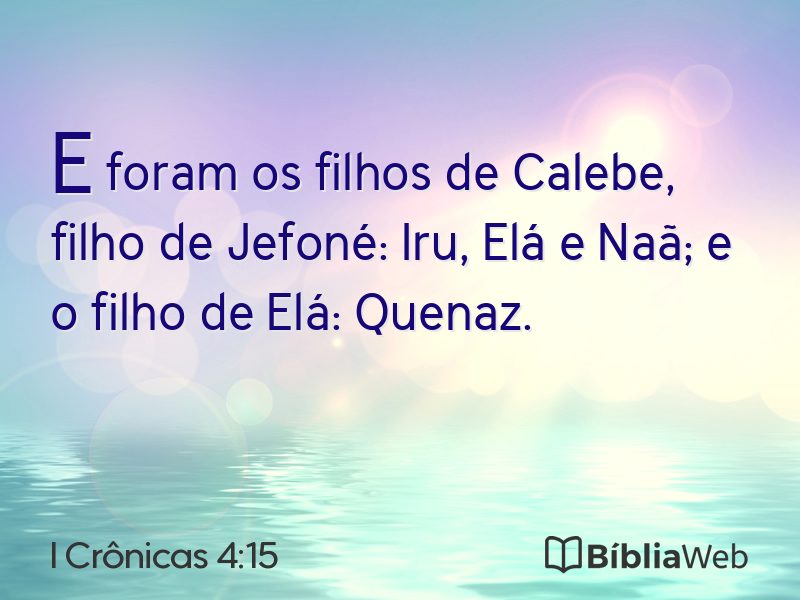 I Crônicas 4:15 em imagem para compartilhar