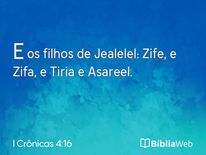 I Crônicas 4:16 em imagem para compartilhar