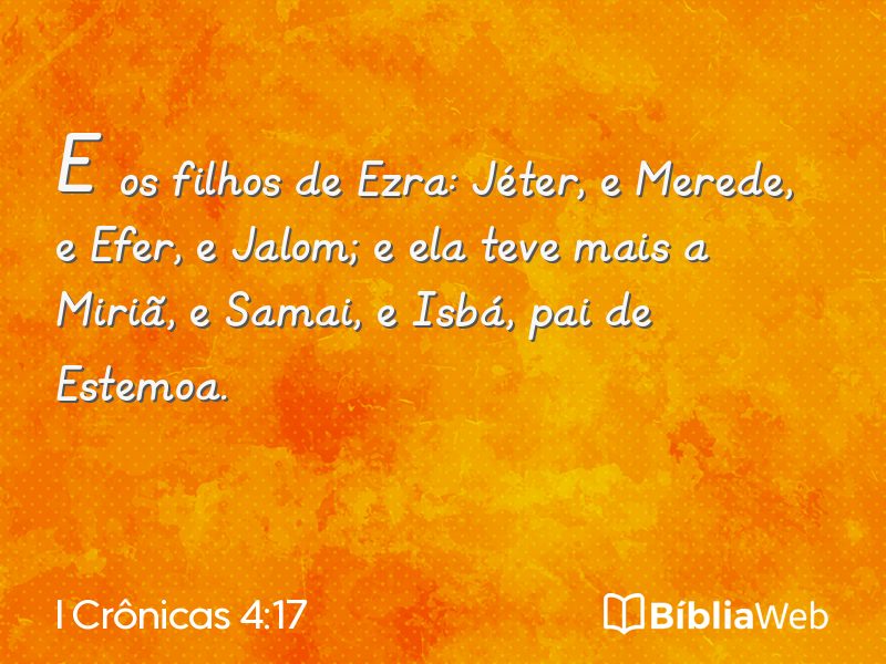 I Crônicas 4:17 em imagem para compartilhar