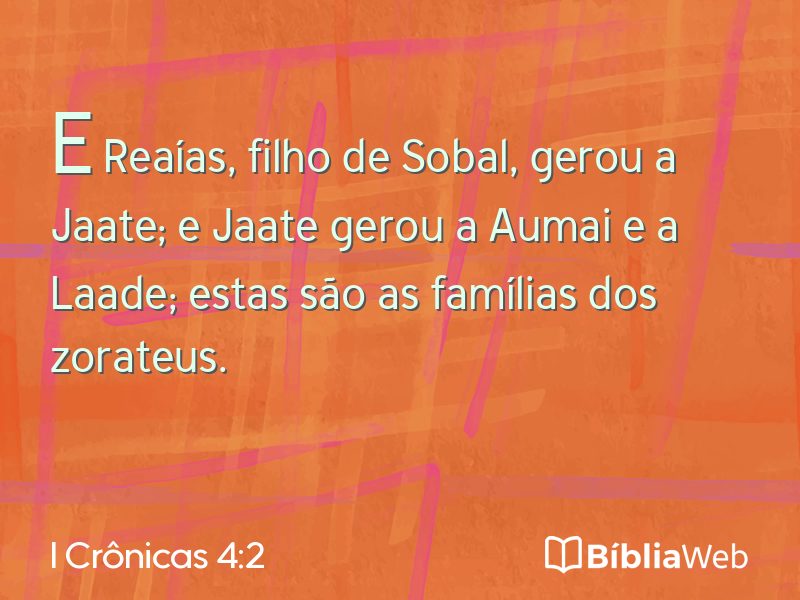 I Crônicas 4:2 em imagem para compartilhar