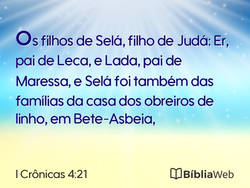 I Crônicas 4:21 em imagem para compartilhar