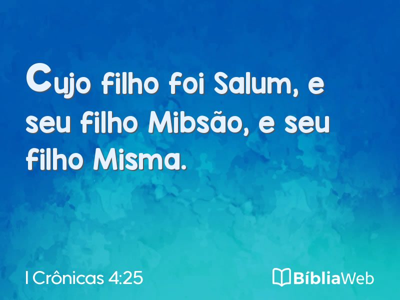 I Crônicas 4:25 em imagem para compartilhar