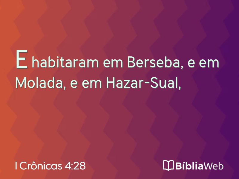 I Crônicas 4:28 em imagem para compartilhar