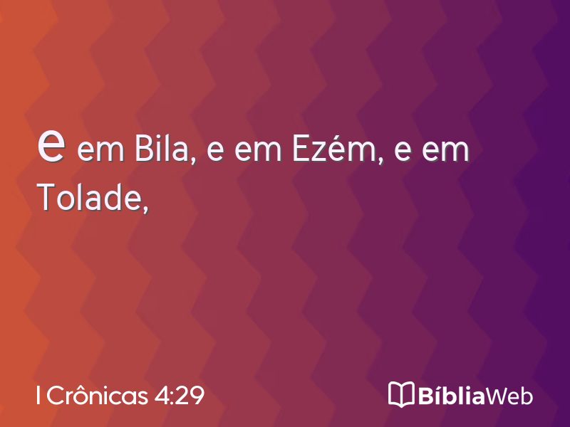 I Crônicas 4:29 em imagem para compartilhar