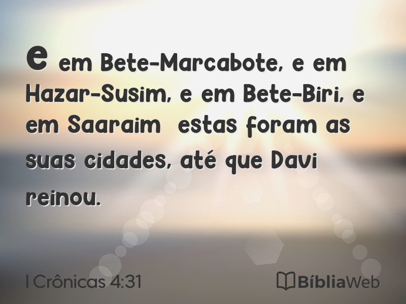 I Crônicas 4:31 em imagem para compartilhar