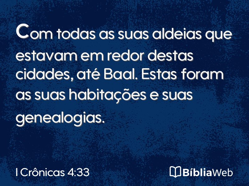 I Crônicas 4:33 em imagem para compartilhar