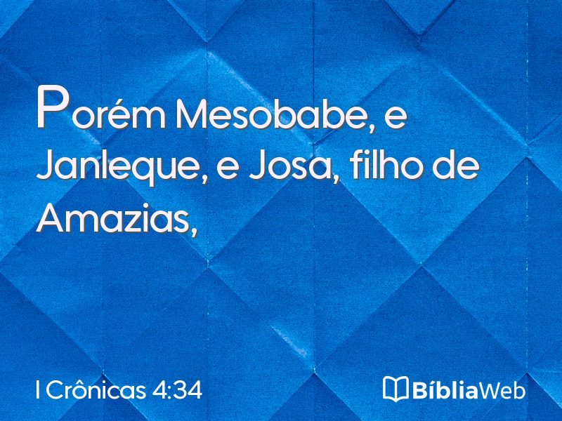 I Crônicas 4:34 em imagem para compartilhar