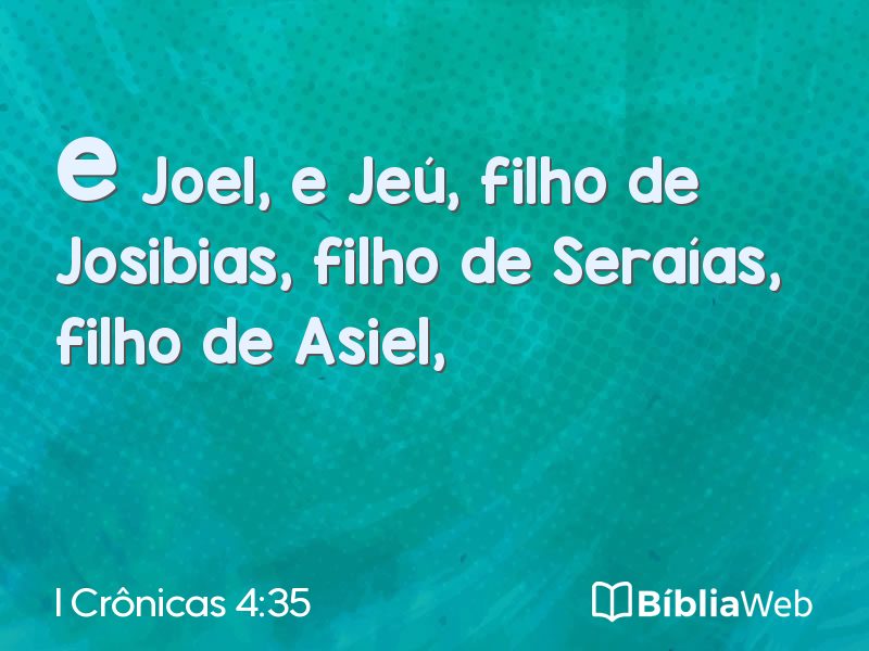 I Crônicas 4:35 em imagem para compartilhar