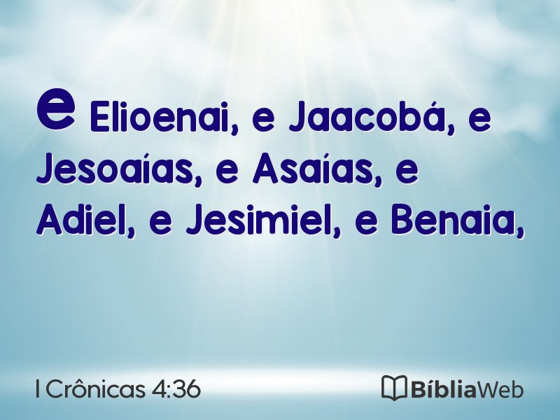 I Crônicas 4:36 em imagem para compartilhar