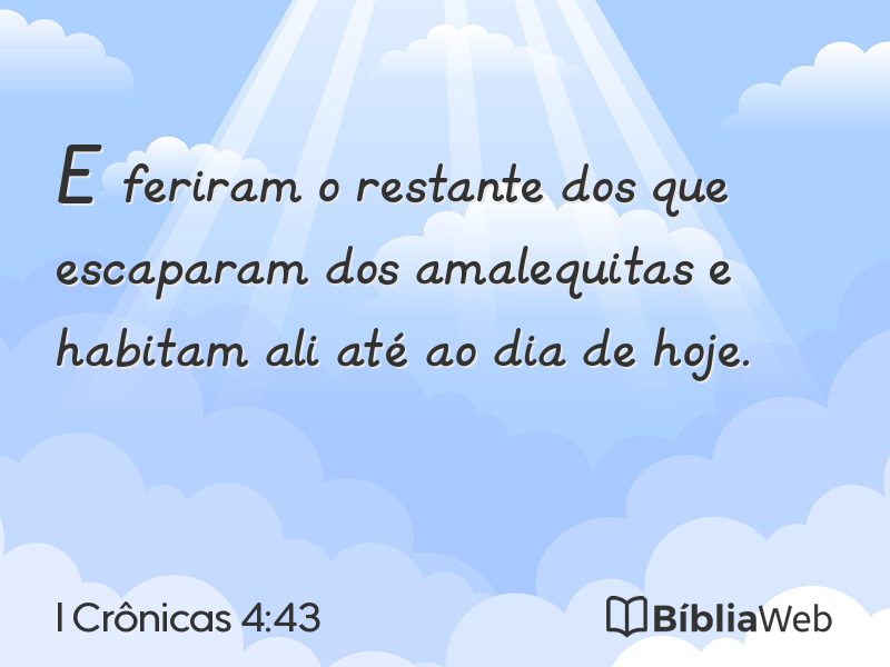 I Crônicas 4:43 em imagem para compartilhar
