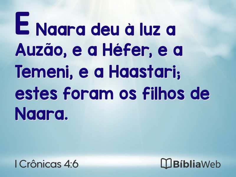 I Crônicas 4:6 em imagem para compartilhar