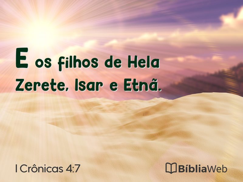 I Crônicas 4:7 em imagem para compartilhar