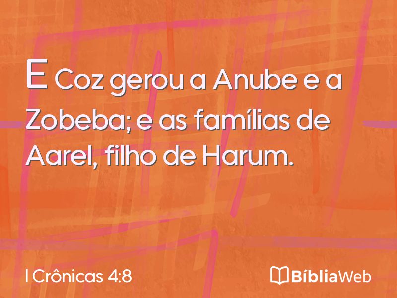 I Crônicas 4:8 em imagem para compartilhar