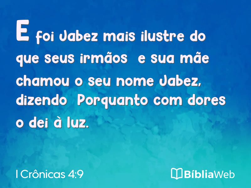 I Crônicas 4:9 em imagem para compartilhar