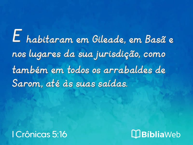 I Crônicas 5:16 em imagem para compartilhar