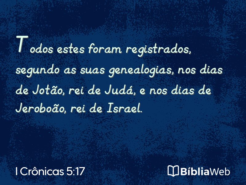 I Crônicas 5:17 em imagem para compartilhar